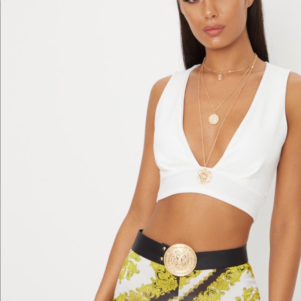 White PrettyLittleThing PLT Scuba Bralette
